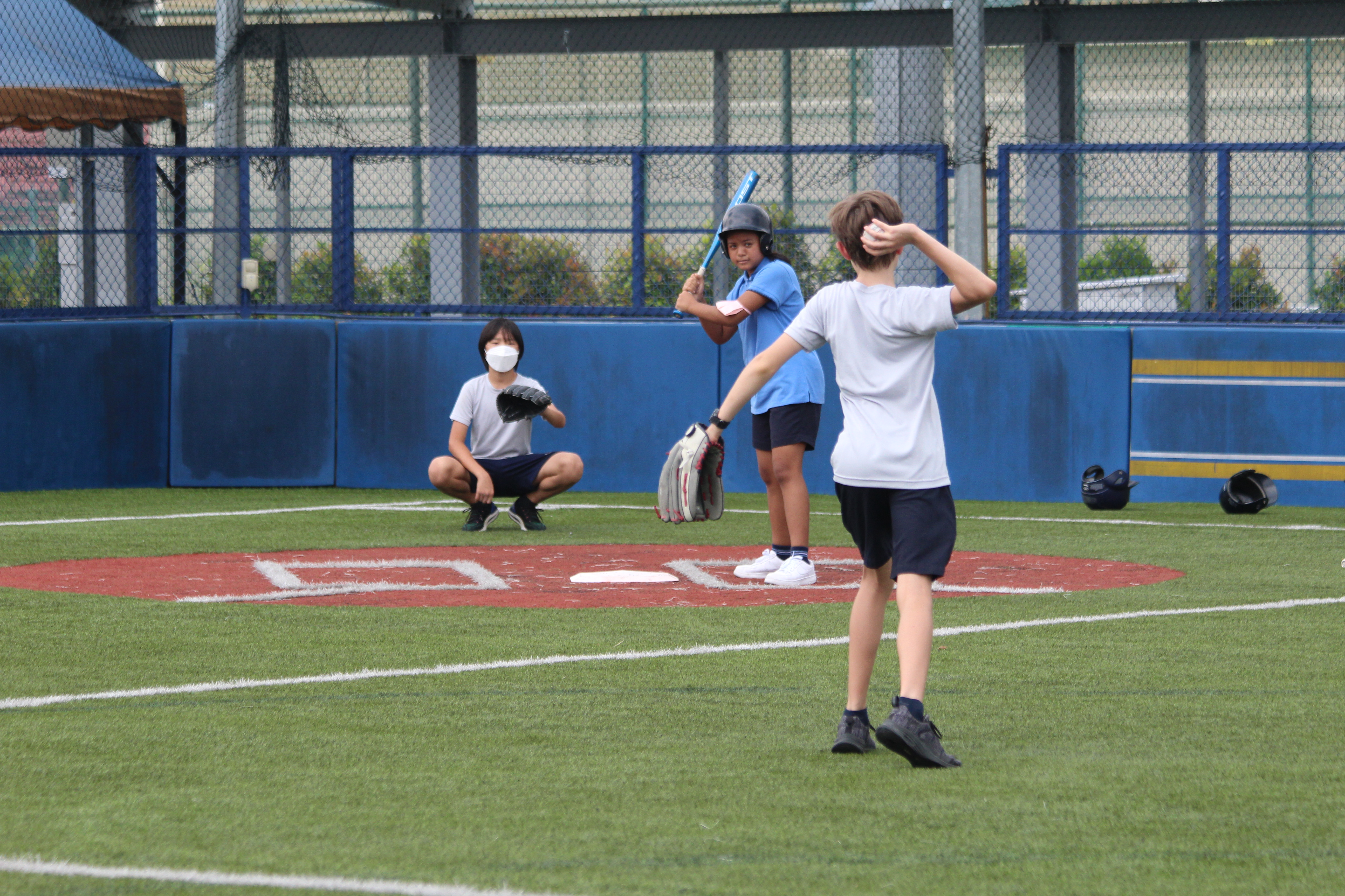 Students playing Baseball