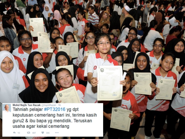 Image result for PM ucap tahniah pelajar PT3