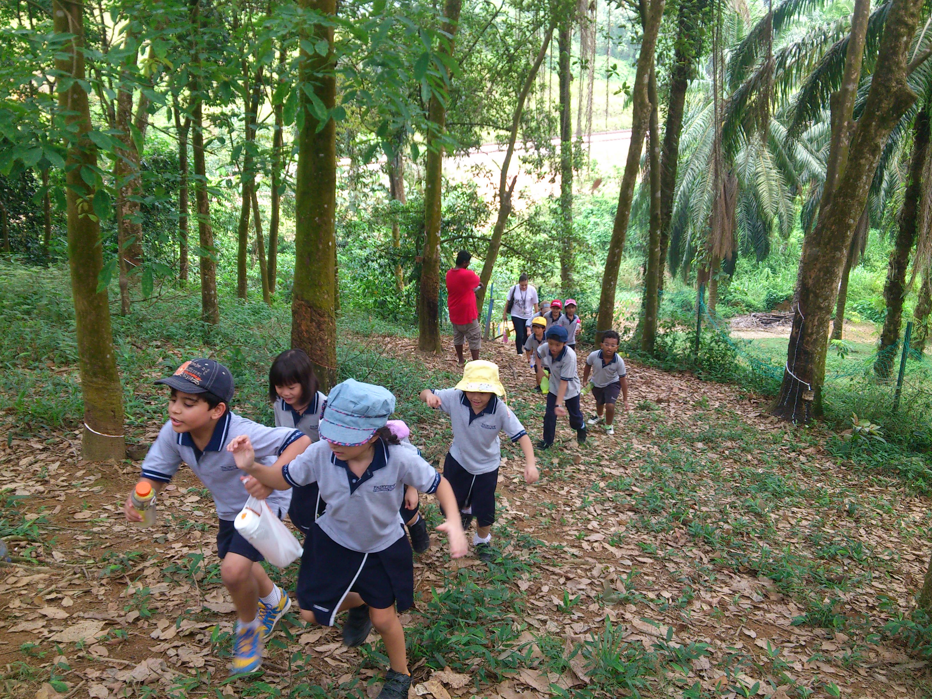School Children Trekking