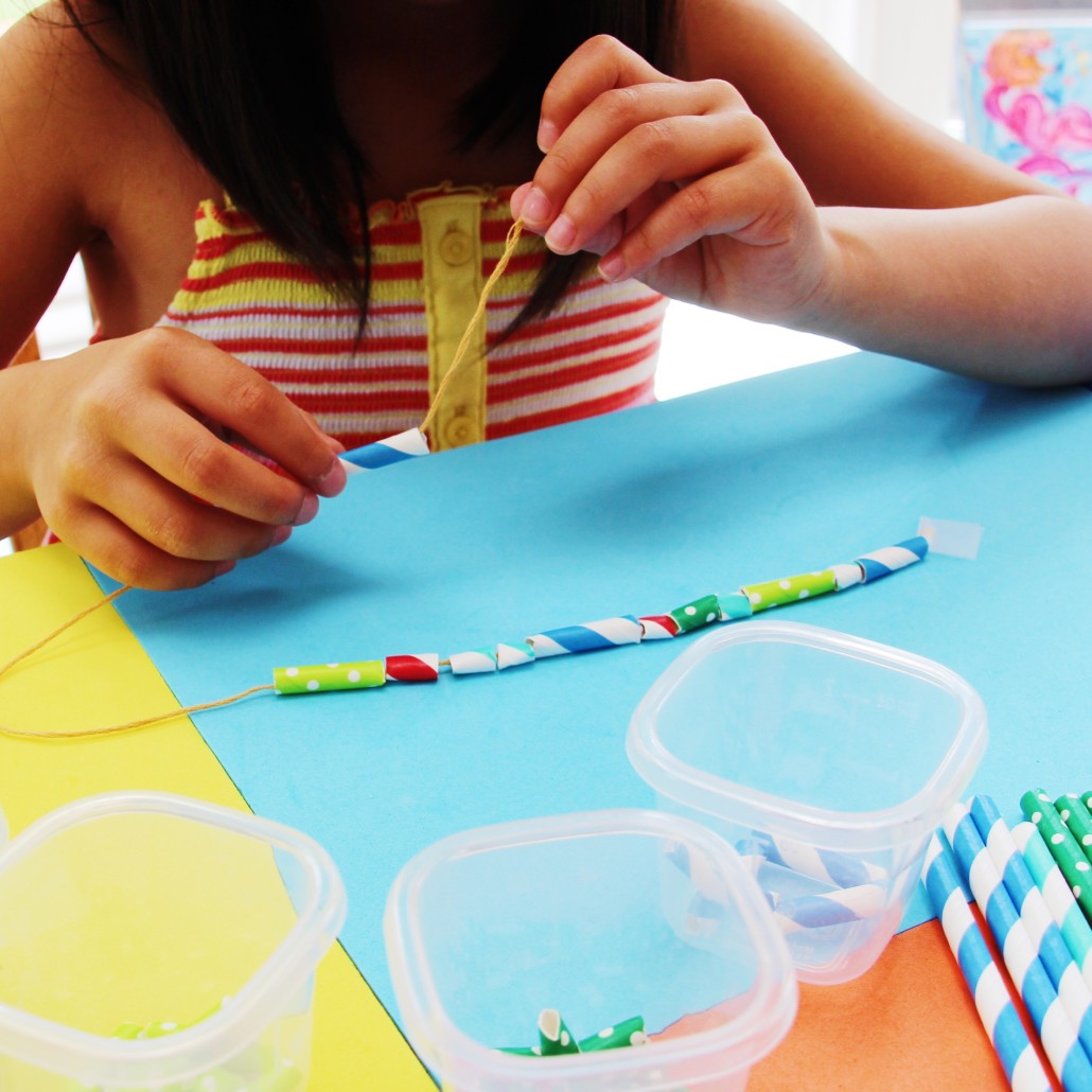 Stringing Cut Straws