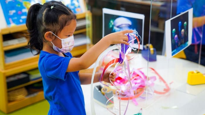 ISKL EC student creativity with ribbons